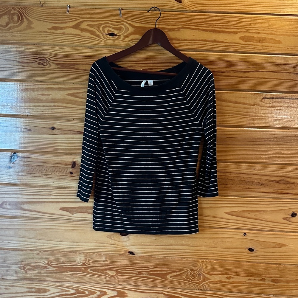 Striped Black and White Women's Top